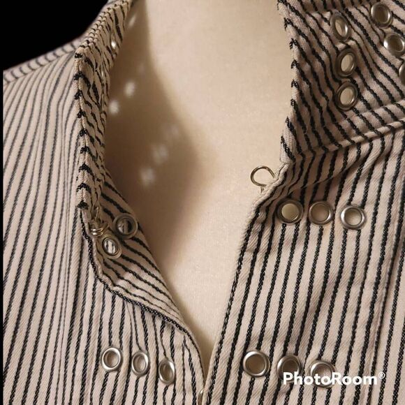 Spartelle Lightweight Cotton Blend Pinstripe Jacket Women's Size Small - Picture 4 of 7